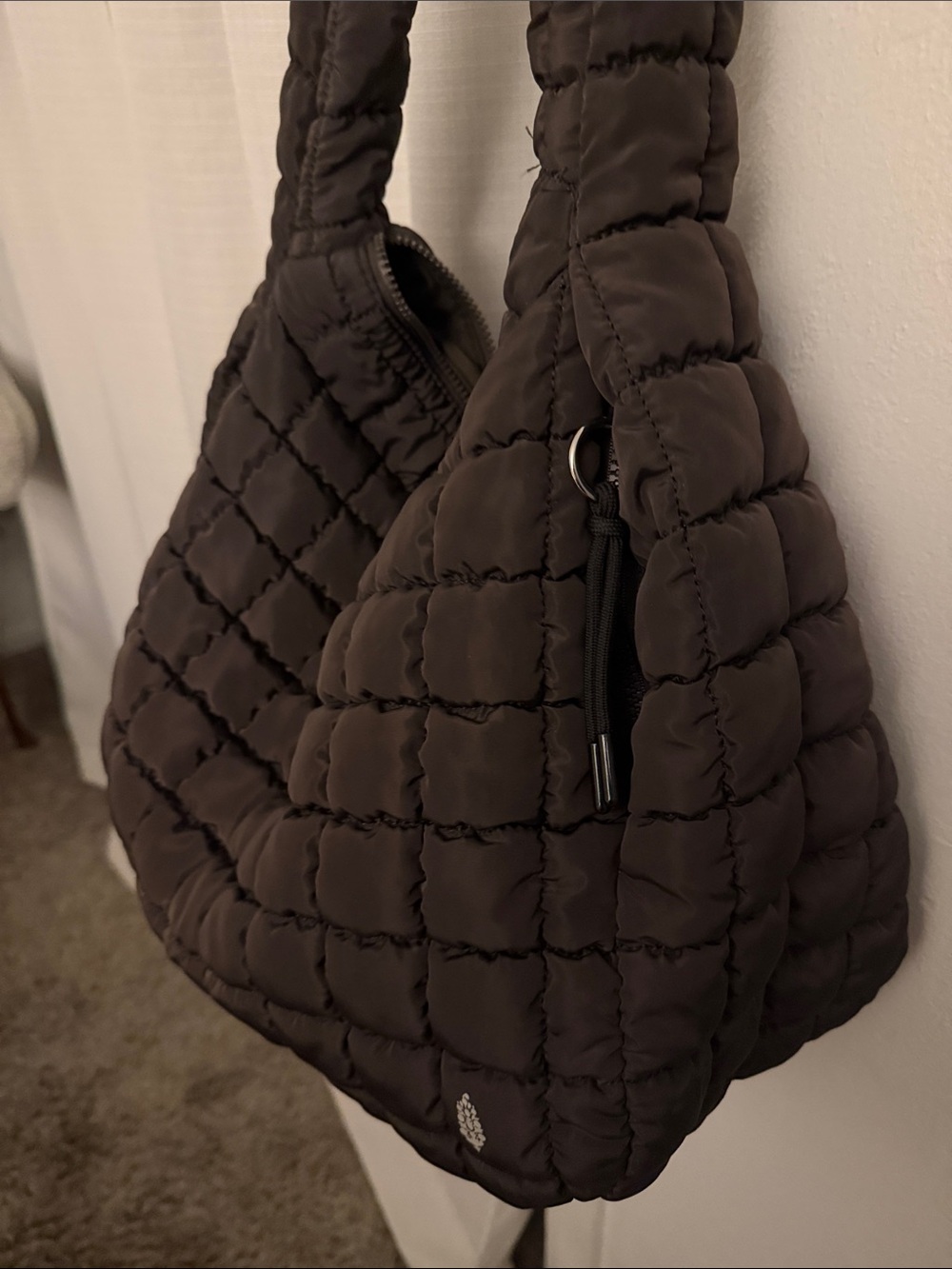 FP Movement by Free People Quilted Puffer Shoulder Bag in Dark Brown - Picture 3 of 5